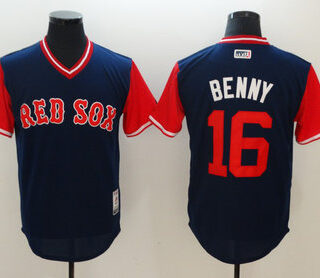 Red Sox 16 Andrew Benintendi Benny Navy 2018 Players' Weekend Authentic Team Jersey