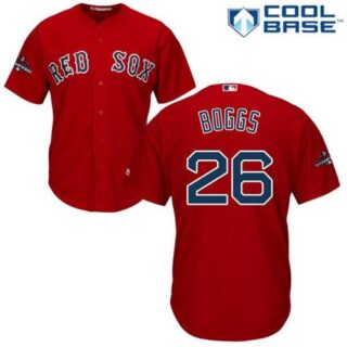 Red Sox #26 Wade Boggs Red New Cool Base 2018 World Series Champions Stitched MLB Jersey