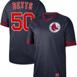Red Sox #50 Mookie Betts Navy Authentic Cooperstown Collection Stitched Baseball Jersey