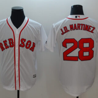 Red Sox 28 J.D. Martinez White Cool Base Jersey