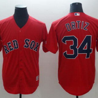 Red Sox 34 David Ortiz Red Cool Base Jersey