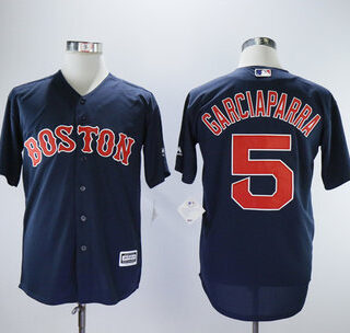 Red Sox 5 Nomar Garciaparra Navy Throwback Jersey