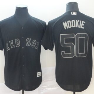 Red Sox 50 Mookie Betts Mookie Black 2019 Players' Weekend Player Jersey