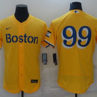 Red Sox 99 Alex Verdugo Gold Nike 2021 City Connect Replica Player Flexbase Jersey