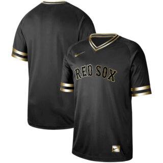Red Sox Blank Black Gold Nike Cooperstown Collection Legend V Neck Jersey