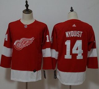 Women Red Wings 14 Gustav Nyquist Red Adidas Jersey