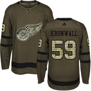 Red Wings #59 Niklas Kronwall Green Salute to Service Stitched Hockey Jersey