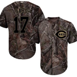 Reds #17 Chris Sabo Camo Realtree Collection Cool Base Stitched Youth Baseball Jersey