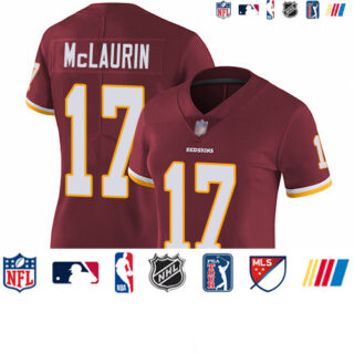 Redskins #17 Terry McLaurin Burgundy Red Team Color Women's Stitched Football Vapor Untouchable Limited Jersey