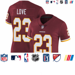 Redskins #23 Bryce Love Burgundy Red Team Color Women's Stitched Football Vapor Untouchable Limited Jersey
