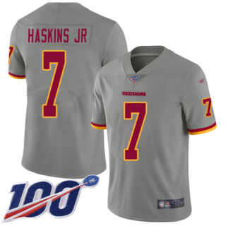 Redskins #7 Dwayne Haskins Jr Gray Men's Stitched Football Limited Inverted Legend 100th Season Jersey