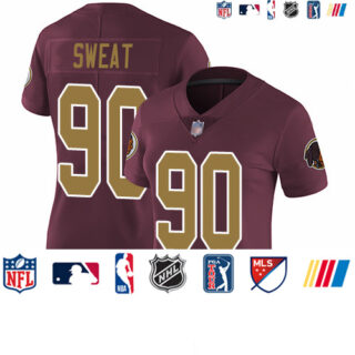 Redskins #90 Montez Sweat Burgundy Red Alternate Women's Stitched Football Vapor Untouchable Limited Jersey