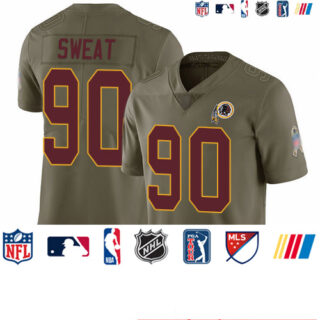 Redskins #90 Montez Sweat Olive Men's Stitched Football Limited 2017 Salute To Service Jersey