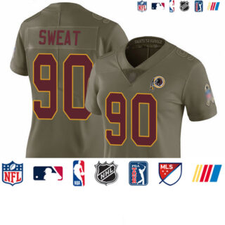 Redskins #90 Montez Sweat Olive Women's Stitched Football Limited 2017 Salute to Service Jersey