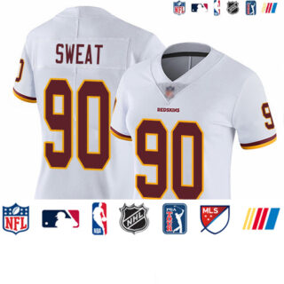 Redskins #90 Montez Sweat White Women's Stitched Football Vapor Untouchable Limited Jersey
