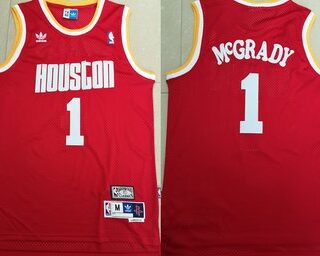 Rockets 1 Tracy McGrady Red Hardwood Classics Jersey
