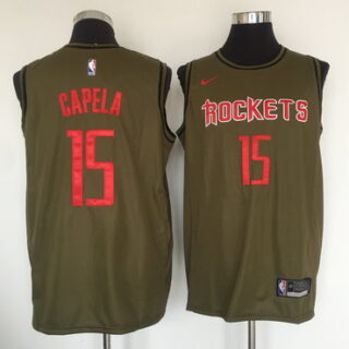 Rockets 15 Clint Cepela Olive Nike Swingman Jersey