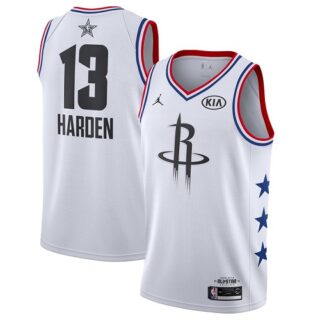 Rockets #13 James Harden White Basketball Jordan Swingman 2019 All-Star Game Jersey