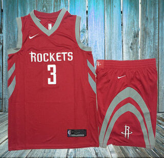 Rockets 3 Chris Paul Red Nike Swingman Jersey(With Shorts)