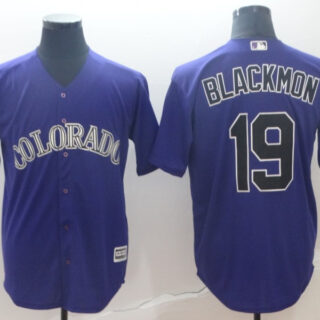 Rockies 19 Charlie Blackmon Purple Cool Base Jersey