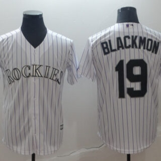 Rockies 19 Charlie Blackmon White Cool Base Jersey