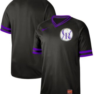 Rockies Blank Black Authentic Cooperstown Collection Stitched Baseball Jersey