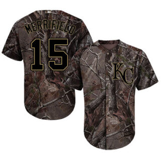 Royals #15 Whit Merrifield Camo Realtree Collection Cool Base Stitched Baseball Jersey
