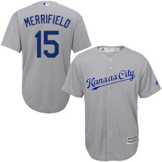 Royals #15 Whit Merrifield Grey New Cool Base Stitched Baseball Jersey