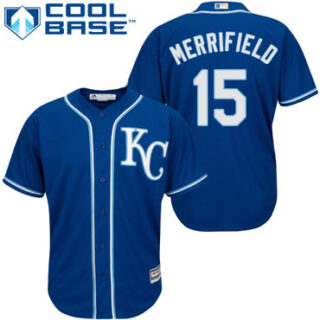 Royals #15 Whit Merrifield Royal Blue New Cool Base Alternate 2 Stitched Baseball Jersey