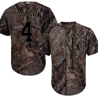 Royals #4 Alex Gordon Camo Realtree Collection Cool Base Stitched Youth Baseball Jersey
