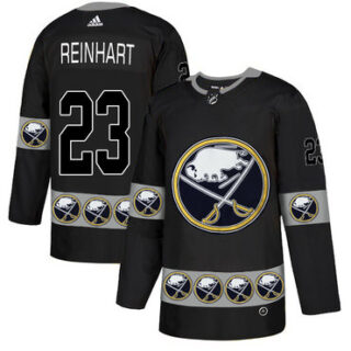 Sabres 23 Sam Reinhart Black Team Logos Fashion Adidas Jersey