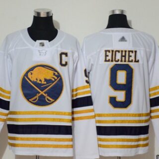 Sabres #9 Jack Eichel White 50th Season Authentic Stitched Hockey Jersey