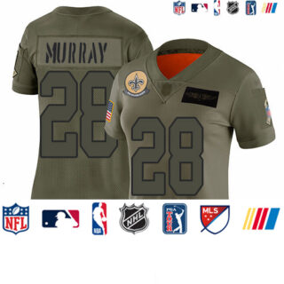Saints #28 Latavius Murray Camo Women's Stitched Football Limited 2019 Salute to Service Jersey