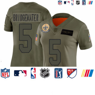 Saints #5 Teddy Bridgewater Camo Women's Stitched Football Limited 2019 Salute to Service Jersey