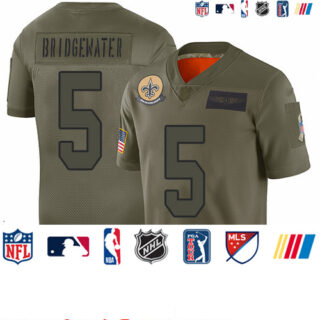 Saints #5 Teddy Bridgewater Camo Youth Stitched Football Limited 2019 Salute to Service Jersey