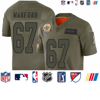 Saints #67 Larry Warford Camo Men's Stitched Football Limited 2019 Salute To Service Jersey