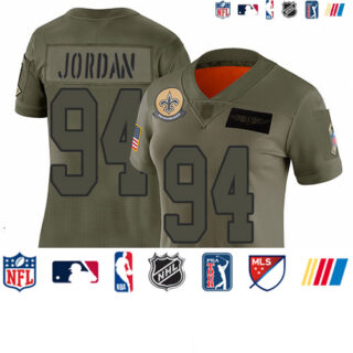 Saints #94 Cameron Jordan Camo Women's Stitched Football Limited 2019 Salute to Service Jersey