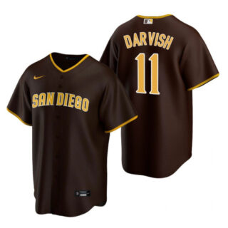 San Diego Padres #11 Yu Darvish Brown Trade Road Coolbase Jersey