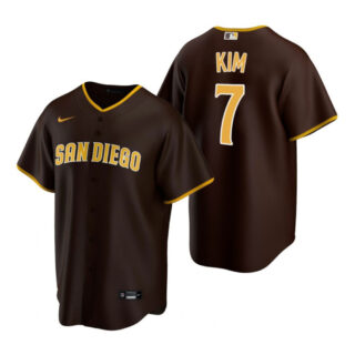 Men's San Diego Padres #7 Ha-Seong Kim Brown Road Replica Jersey