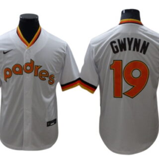 San Diego Padres Tony Gwynn #19 Cool Base Men's Stitched White Jersey