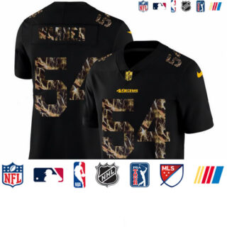 San Francisco 49ers #54 Fred Warner Men's Black Nike Flocked Lightning Vapor Limited NFL Jersey