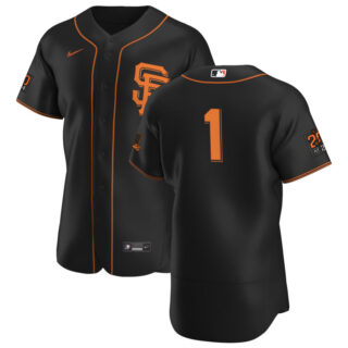 San Francisco Giants #1 Mauricio Dubon Men's Nike Black Alternate 2020 Authentic 20 at 24 Patch Player MLB Jersey