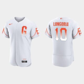 San Francisco Giants #10 Evan Longoria Men's 2021 City Connect Authentic White Jersey