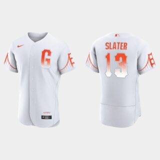 San Francisco Giants #13 Austin Slater Men's 2021 City Connect Authentic White Jersey