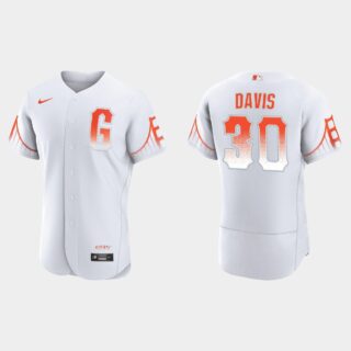 San Francisco Giants #30 Chili Davis Men's 2021 City Connect Authentic White Jersey
