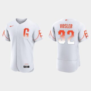 San Francisco Giants #32 Jason Vosler Men's 2021 City Connect Authentic White Jersey