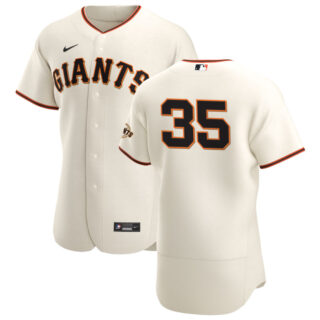 San Francisco Giants #35 Brandon Crawford Men's Nike Cream Home 2020 Authentic Player MLB Jersey