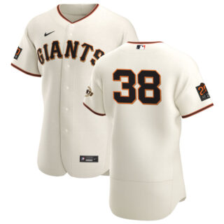 San Francisco Giants #38 Tyler Beede Men's Nike Cream Home 2020 Authentic 20 at 24 Patch Player MLB Jersey
