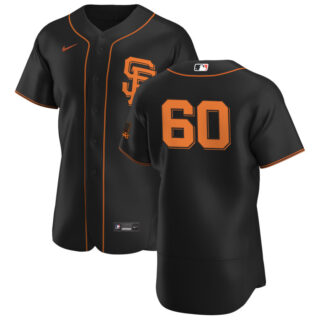 San Francisco Giants #60 Wandy Peralta Men's Nike Black Alternate 2020 Authentic Player MLB Jersey