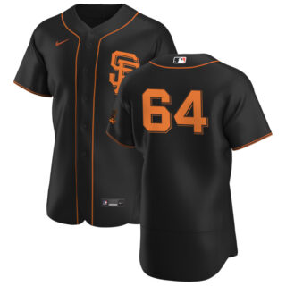 San Francisco Giants #64 Shaun Anderson Men's Nike Black Alternate 2020 Authentic Player MLB Jersey